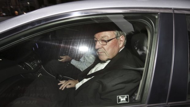 Cardinal George Pell arrives at the Royal Commission into Child Sexual Abuse.