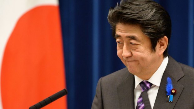 Japanese Prime Minister Shinzo Abe speaks to media ahead of planned changes to Article 9 of the constitution.