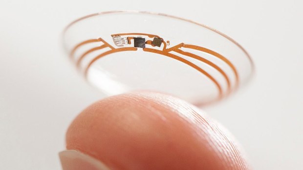 Prototype for Google's computerised contact lens.