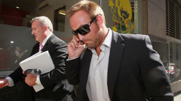 Infamous incident: Ryan Tandy leaves Sydney's City Central Police Station in February 2011.