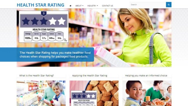 Original: An earlier version of the the Health Star Rating website before it was shut down. 