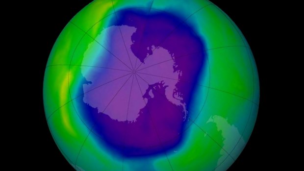 The ozone hole over Antarctica in 2006.