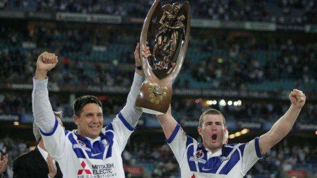 Glory days: Bulldogs great Steve Price (left) is running for the club's board.