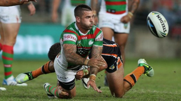 On the outer: South Sydney halfback Adam Reynolds.