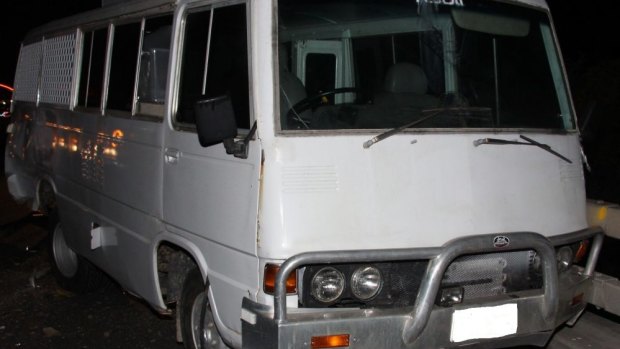 The minibus involved in the crash at Yatala last week.