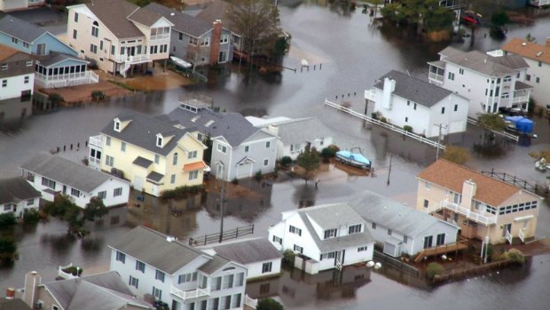 Extreme events such as superstorm Sandy mask background sea-levels rises along the US east coast.