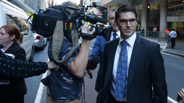 No one talks: Aaron Henry leaves the ICAC on Wednesday.