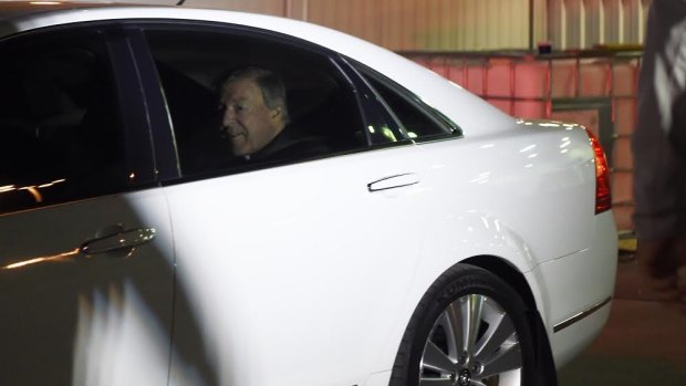 Cardinal George Pell arrives in Sydney on Monday morning.