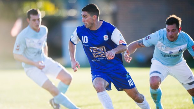 Canberra Olympic's Stephen Domenici is out to impress against A-League opposition.