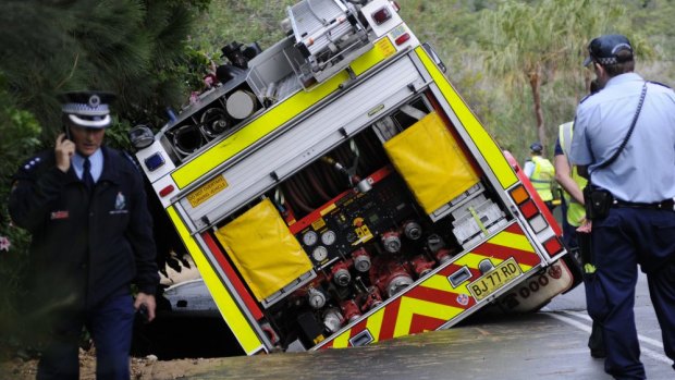 A truck sank into the ground after a water main burst at Bilgola in May last year.