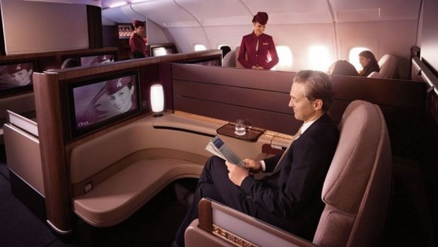 A380上的头等舱座位。