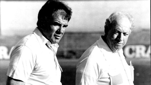 Right-hand man: Ron Massey with legendary coach Jack Gibson during Parramatta's breakthrough premiership year of 1981.