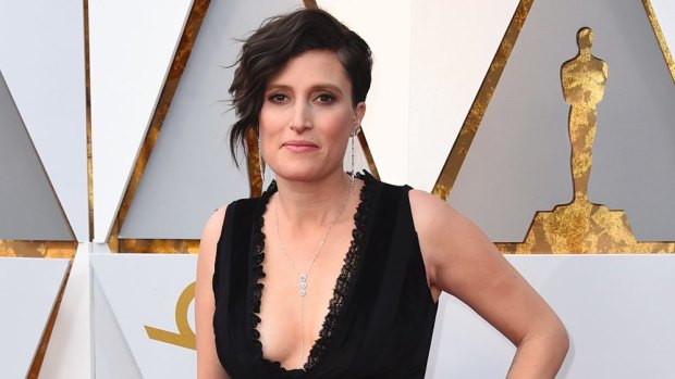 Rachel Morrison arrives at the Oscars. Morrison is the first female cinematographer nominated for an Oscar.