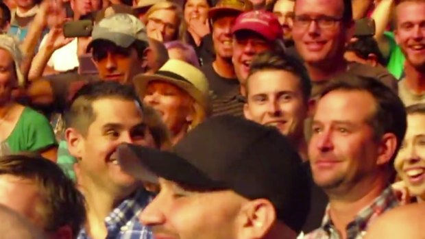 'Anthony the crying fan' (with red checked shirt) in the Foo Fighters audeince in Colorado this week.