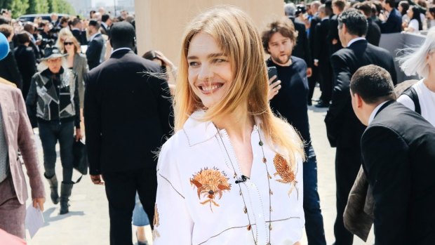 Natalia at July’s Paris Fashion Week. At age 11, she sold fruit by the side of the road in a bleak industrial city in western Russia