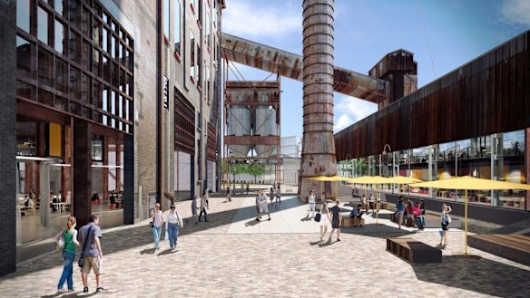 An artist's impression of development at White Bay Power Station.