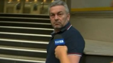 Borce Ristevski arrives at his lawyer Rob Stary's offices.