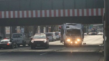 A truck has crashed into the Montague Street bridge, the second incident in one day.