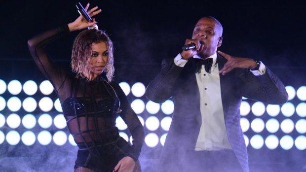 Winners: Beyonce and Jay-Z performing at the Grammy Awards earlier this year.