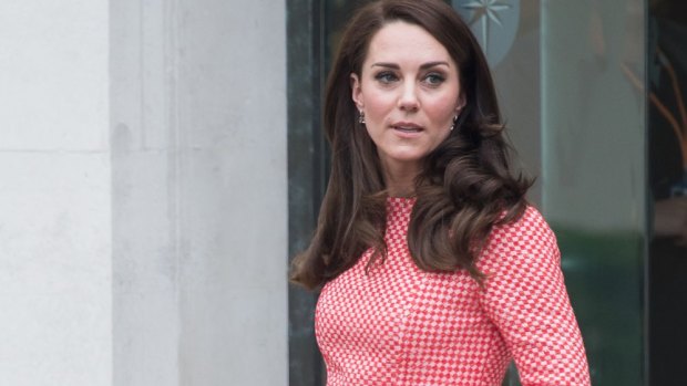 Red squares ... the Duchess of Cambridge wears a gingham dress by UK label Eponine.