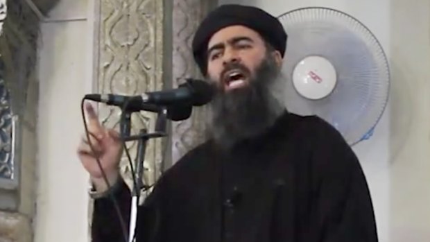 Islamic State leader Abu Bakr al-Baghdadi in Mosul in 2014.