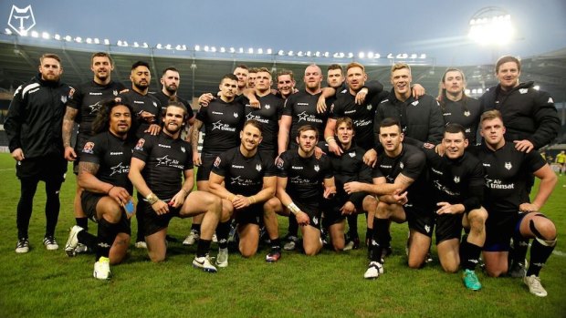 Start of something big? The Toronto Wolfpack after their first game, against Hull at the weekend.