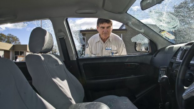 Peter Galvin looks at a new Toyota Hilux whose windows were broken and the tyres slashed.
