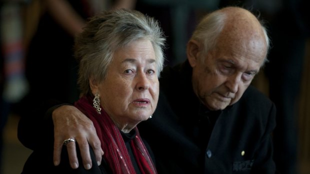 Journalist Peter Greste's parents Lois and Juris speak to the media in Brisbane after their son was sentenced to seven years in prison by an Egyptian court.