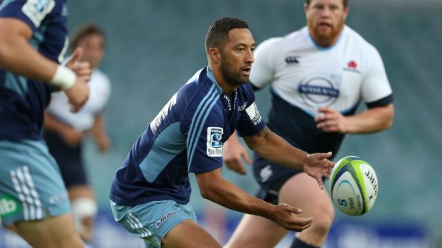 Short stint: Benji Marshall during his brief foray into rugby with the Blues in 2014.