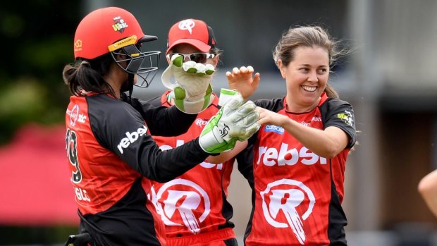 Litmus test: Molly Strano, right, is looking forward to the double-header challenge against the benchmark team in the WBBL.