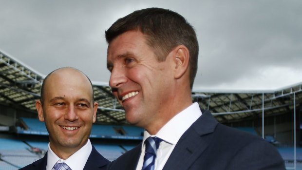 Close relationship: NRL CEO Todd Greenberg and NSW Premier Mike Baird.