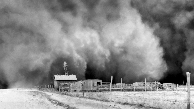Dustbowl conditions in the 1930s.
