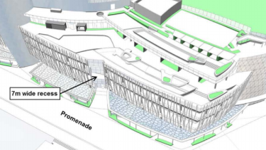 Changes to the proposed podium include include revised cladding and a seven-metre-wide recess.