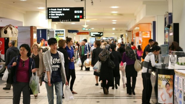 Busy ... The shopping mall in Hurstville.