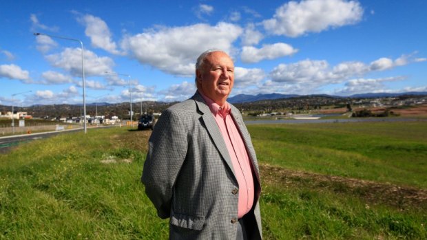 Weston Creek Community Council chair Tom Anderson on the site of the proposed second service station.