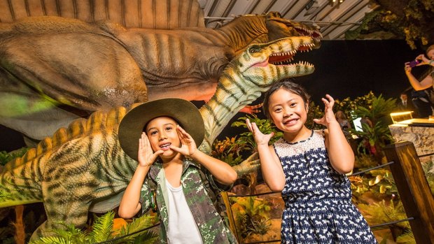 The kids can discover life-size dinosaurs these school holidays.