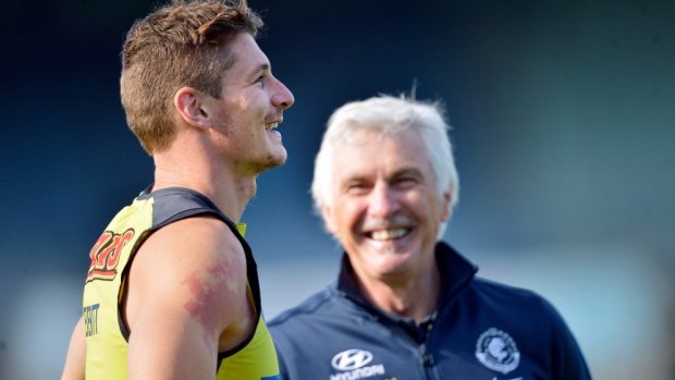 Record breaker: Blues coach Mick Malthouse will become the longest-serving coach next season.