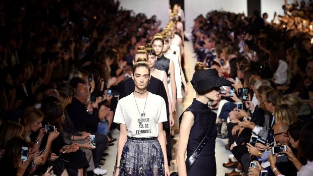 Dior's 'We Should All Be Feminists' T-shirt as  Maria Grazia Chiuri took the reigns as Christian Dior as the first female creative director in the label's 70-year history.