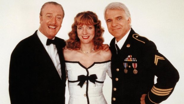 Glenne Headly with Michael Caine and Steve Martin in Dirty Rotten Scoundrels.