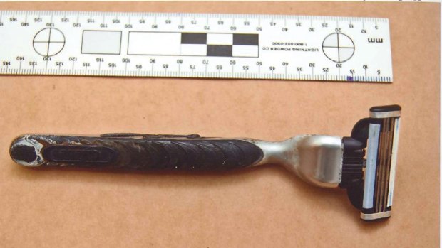 Police photograph of Gerard Baden-Clay's razor.