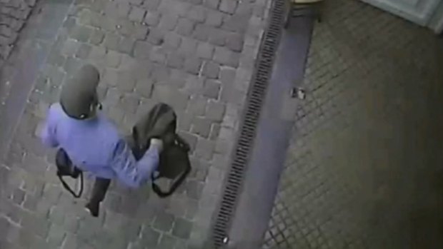 The man believed to be responsible for an attack on a Brussels Jewish museum is captured on CCTV leaving the museum on May 24, 2014..