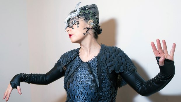 Bjork in the Pangolin dress by design collective threeASFOUR, a 3D printed dress that took 5000 hours to print.
