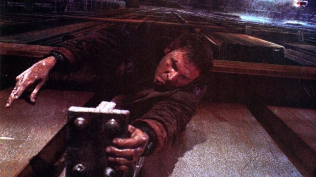 Hanging around for the sequel ... Harrison Ford in a still from the sci-fi classic <i>Blade Runner</i> (1982), from director Ridley Scott.