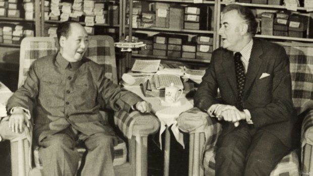 Gough Whitlam meets Chinese leader Chairman Mao Zedong in Beijing in 1973.