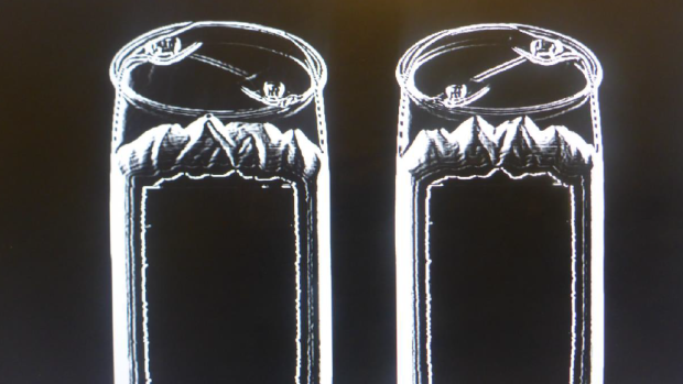 An x-ray of two of the large drums which allegedly contained the drug.