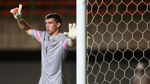Keeper of the fort: Socceroos stopper Mat Ryan.
