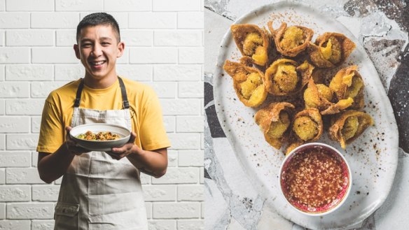 The MasterChef finalist cooks fried shrimp wontons just like his grandmère taught him to.