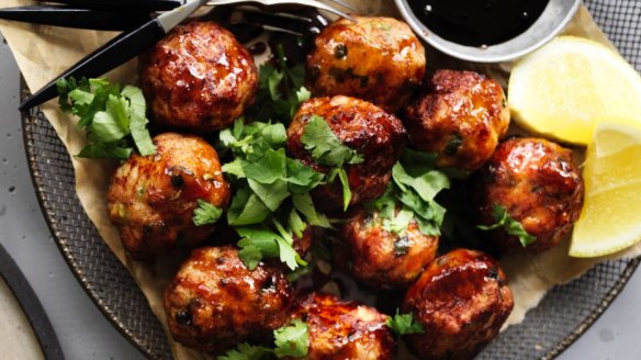 Neil Perry's Japanese-style chicken meatballs.