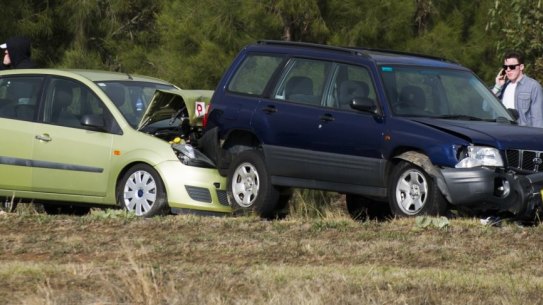 A crash on the Monaro Highway. The ACT government's first citizen jury will look at proposed changes to compulsory third-party insurance.