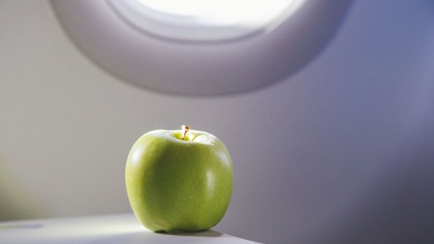 Fresh fruit must be consumed or discarded on board the plane.